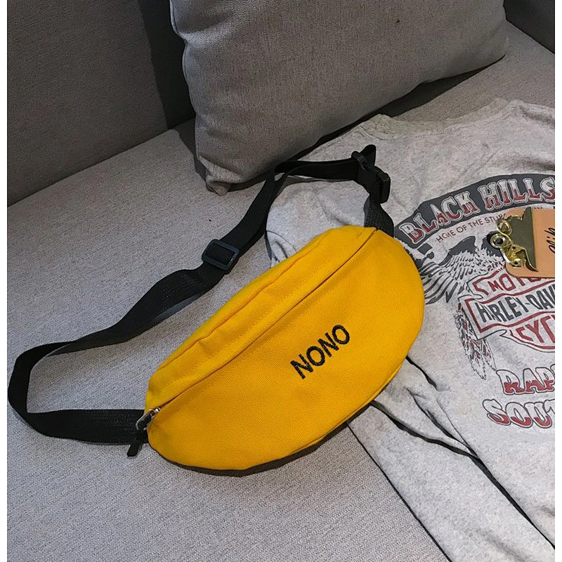 Canvas women ladies new versatile cross-body bag personalized chest bag leisure Waist bag Fanny pack