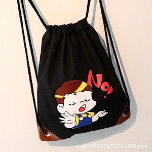 Canvas blank hand-painted drawstring bag,collapsible environmentally-friendly bag drawstring bag