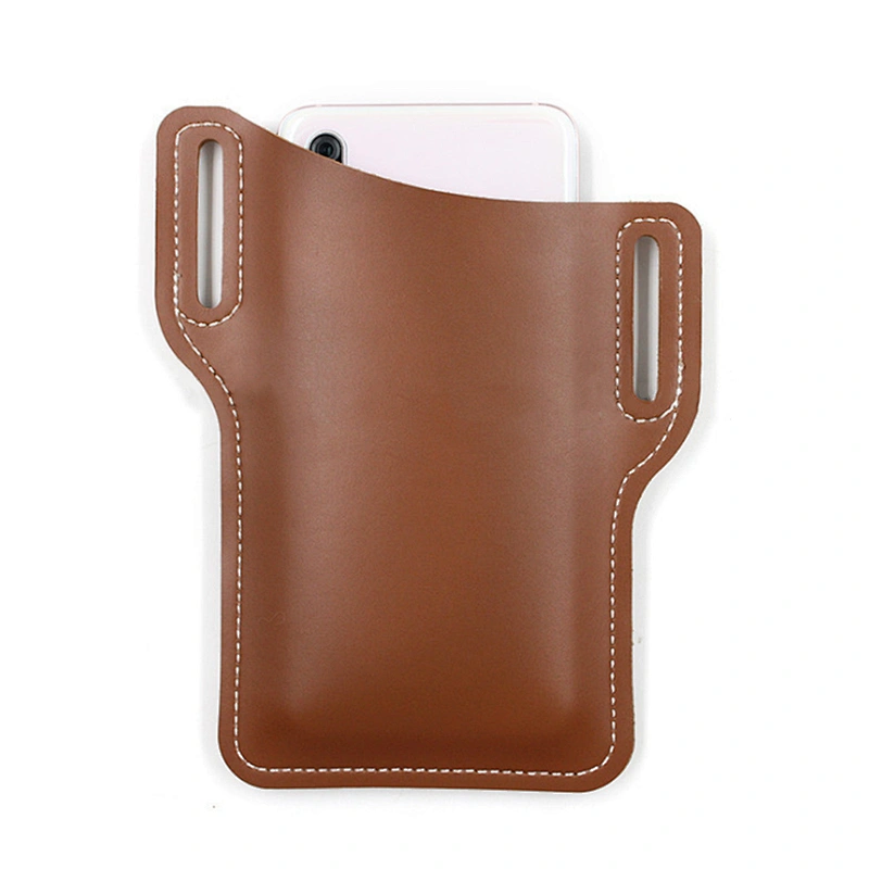 Leather mobile phone waist bag men's outdoor portable mobile phone storage bag mobile phone storage Fanny bag