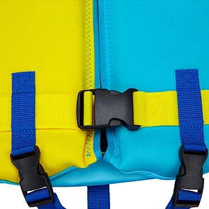 Promotional Children's swimming life jacket SBR customized LOGO double-span safety buoyancy vest with fin protection