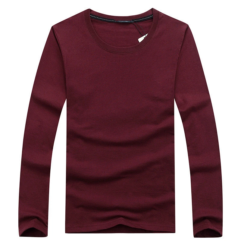 Men's cotton round collar loose-fitting oversize shirt for cultural advertising wholesale custom logo long sleeve t shirts