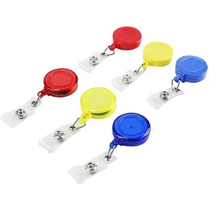 High quality Custom Packing ABS Plastic Casing Badge Reels Carabiner Reel Clip On ID holders Keychain