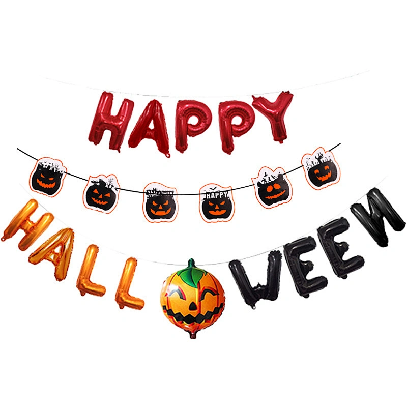 Celebrating decorations for party balloon Halloween holiday flag-pulling kit Ghosts and pumpkins decorations