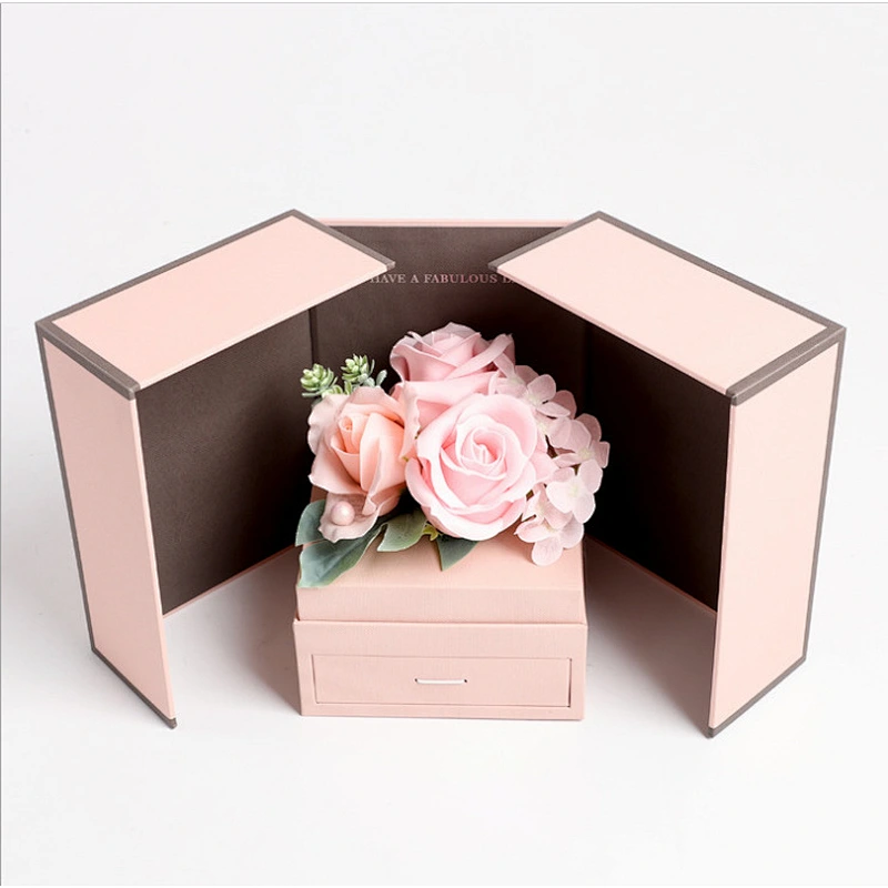 Gift box packaging luxury paper pink paper bagsPresent tea  color box Accept custom Printing logo