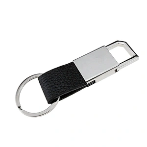 Top Sales High Quality luxury custom blank metal and leather car keychain key  promotional gift keychain