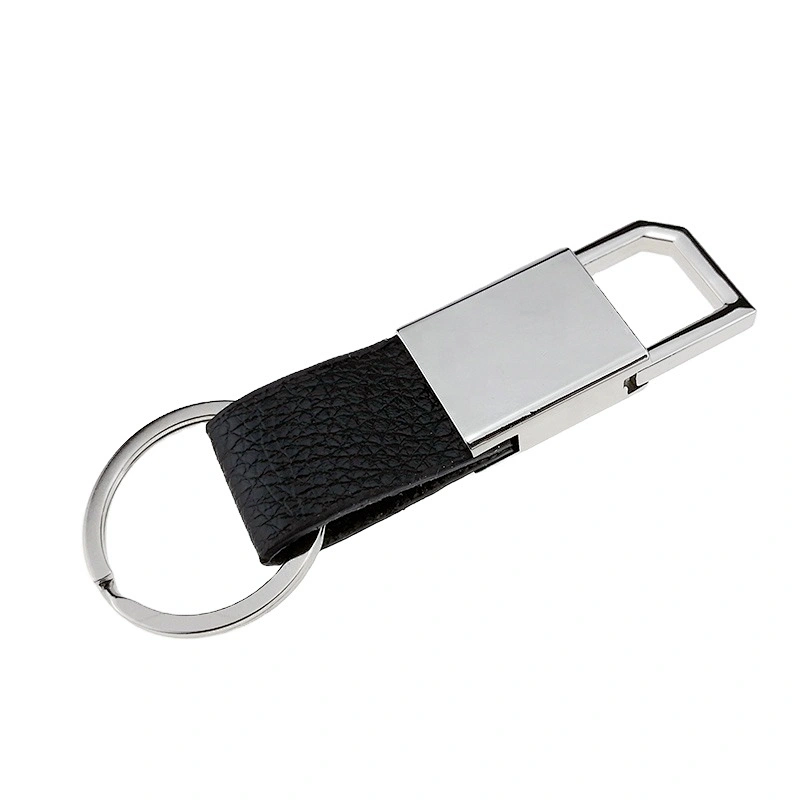 Top Sales High Quality luxury custom blank metal and leather car keychain key  promotional gift keychain