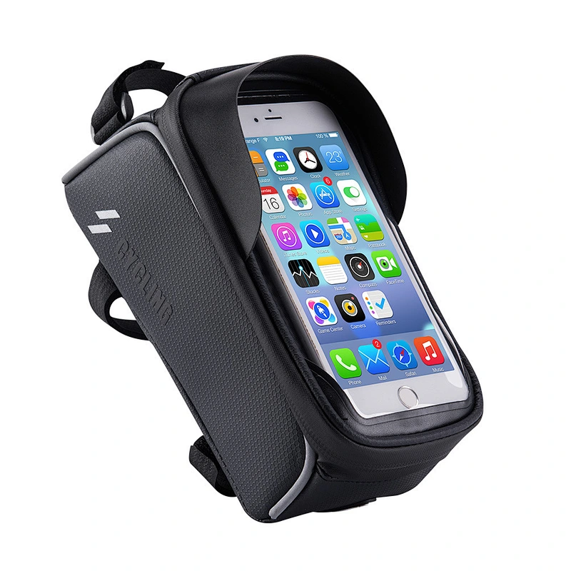 Customized bicycle top tube bag with headset hole sunshield anti-splash water top bag touch screen