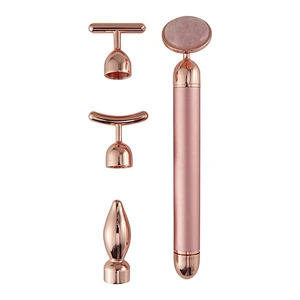 2021 high quality popular Multifunction 4 in 1 Tyra firming Jade Face Massage Roller 3d massager face roller