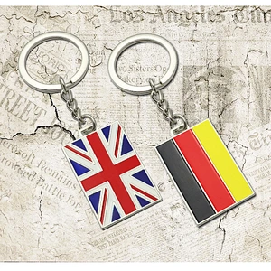 Promotional Gift  Mini Flags Metal Key Chain National Day Souvenir Different Countries Flags Blank Key Chains
