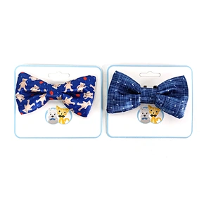 Custom OEM Sublimation printing Classical Handmade Pet Dog Bowtie for small medium  dogs pattern Dog Bowtie