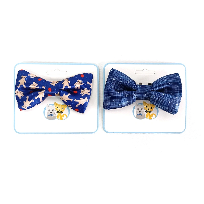 Custom OEM Sublimation printing Classical Handmade Pet Dog Bowtie for small medium  dogs pattern Dog Bowtie