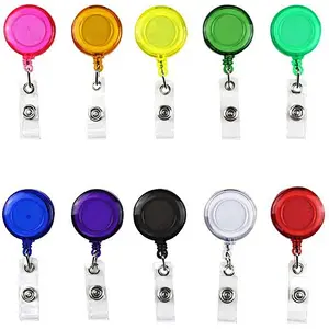 High quality Custom Packing ABS Plastic Casing Badge Reels Carabiner Reel Clip On ID holders Keychain