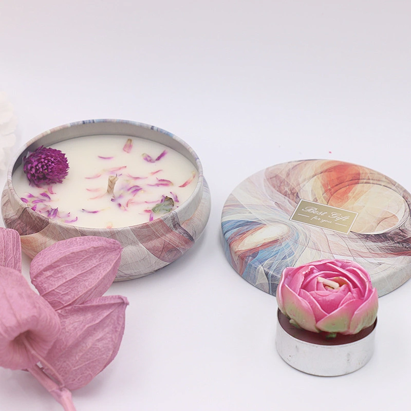 High quality Luxury Nature vegetable wax Custom Handmade Dry Flower gift Decorative aroma Candles