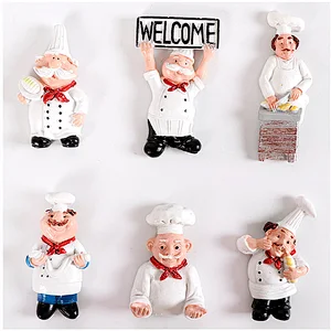 Custom logo Cartoon Creative Craft Home Decoration Chef Cook Resin  Fridge Magnet promotion gift Fridge Magnet