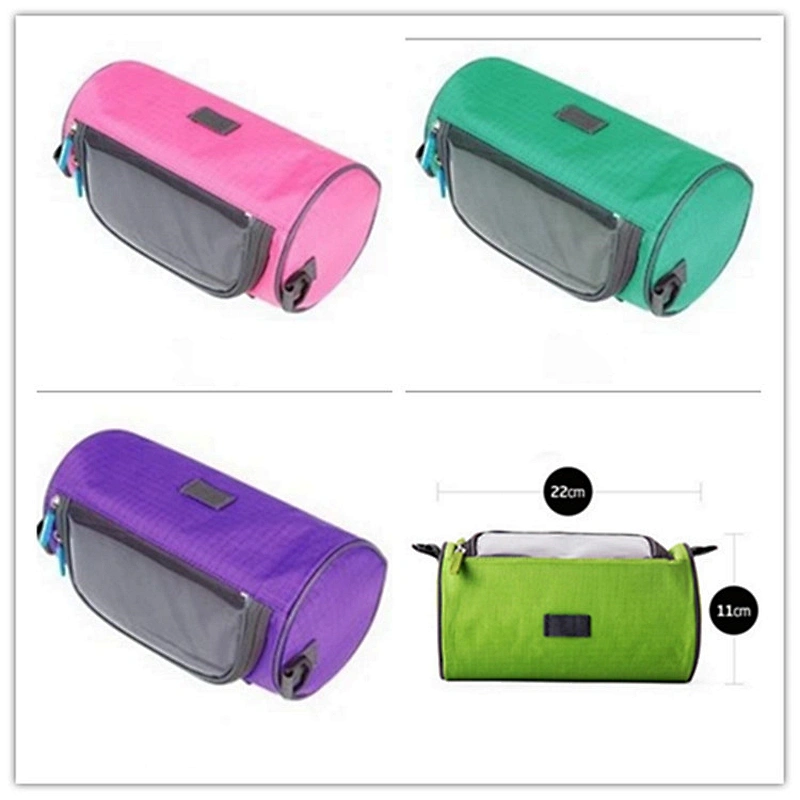 Custom cylindrical bike saddle bag waterproof touch screen bag storage of cellphone key money single-shoulder phone bag