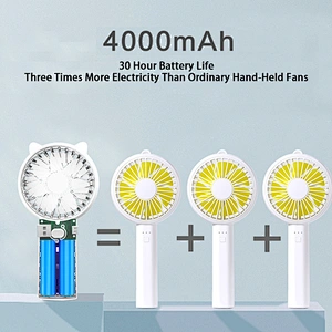 Mini handheld fan Mulit-Functional 4 wind speed  portable table 4000mAh usb mobile rechargeable power bank fan