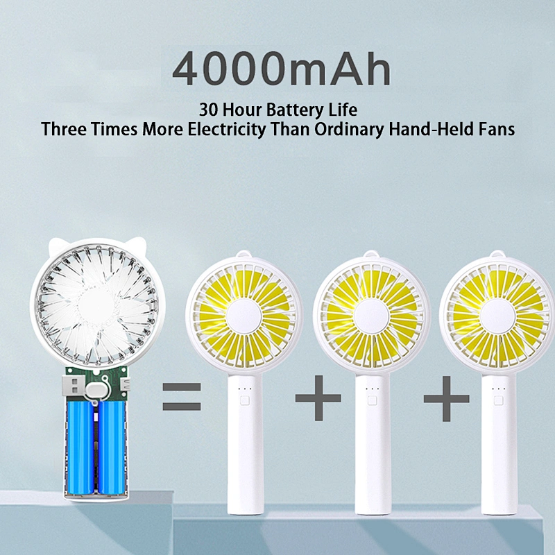 Mini handheld fan Mulit-Functional 4 wind speed  portable table 4000mAh usb mobile rechargeable power bank fan