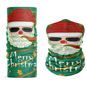 Christmas seamless face scarf custom 3D printed outdoor sports riding mask neck scarf magic headscarf Neck Gaiter