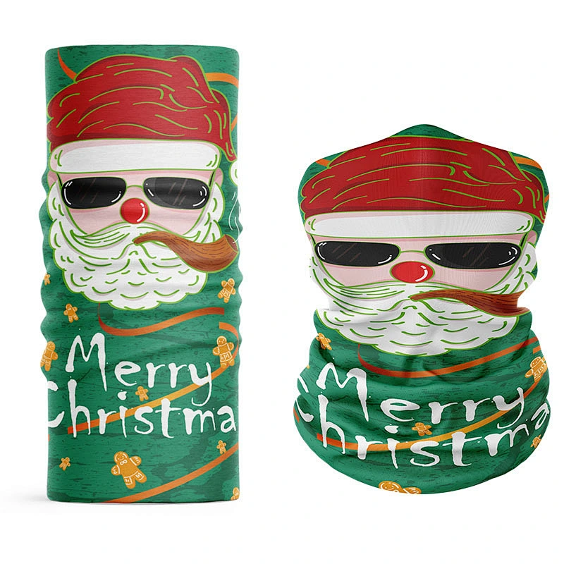 Christmas seamless face scarf custom 3D printed outdoor sports riding mask neck scarf magic headscarf Neck Gaiter