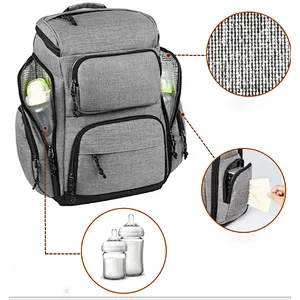 Updated fashionable mommy shoulder bag multi-function large-capacity maternity backpack baby diaper bag nappy changing backpack