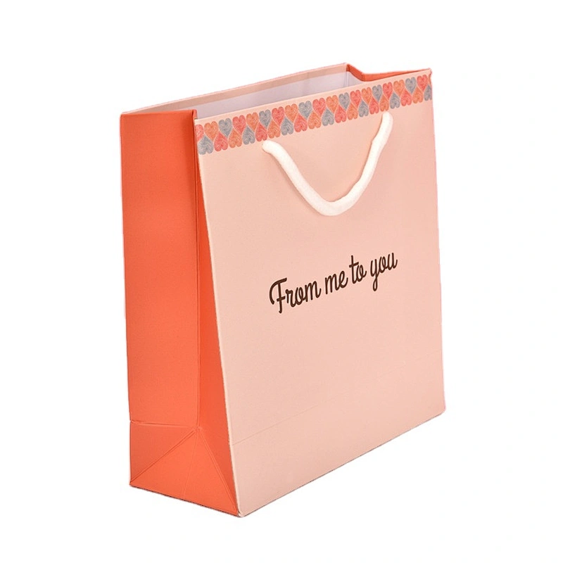 Elegant personalized  custom logo gift bags shopping gift bag promotion Ribbon Handles Gift Bags