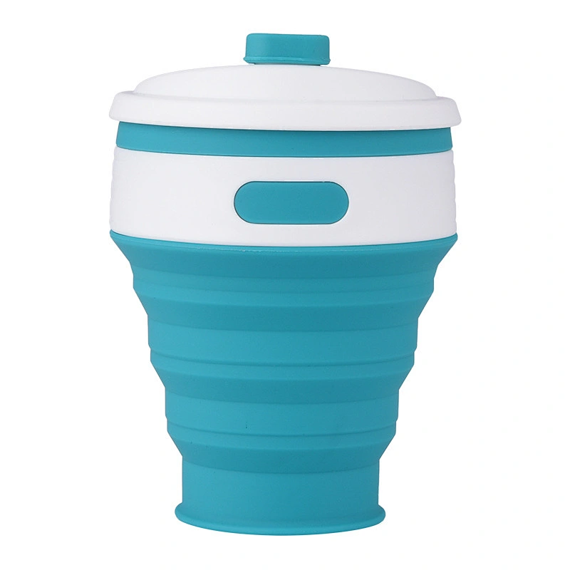 Custom brand Temperature Resistance Eco-friendly Foldable silicone Coffee Cups Reusable food grade Silicone tumbler with lid