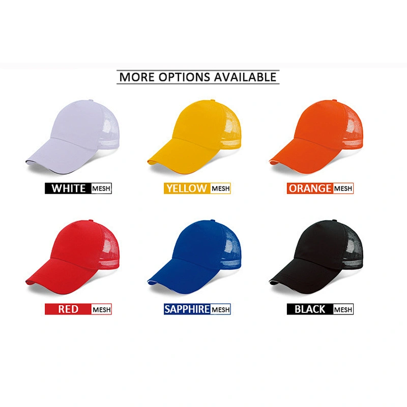 100% Structured 6 Panels custom logo activity baseball caps Breathable sun block snapback hat  brim trucker caps