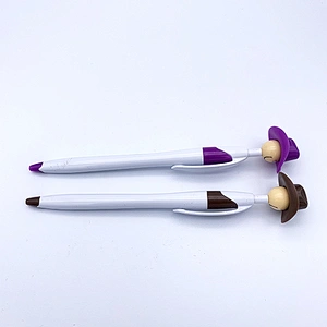 Plastic ballpoint toy cowboy hat pen, creative student advertising pen, customizable logo pen