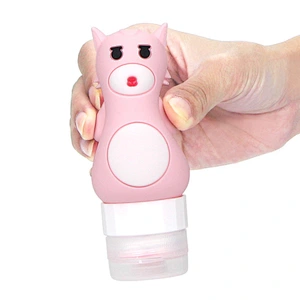 New 3D 80ml multi-color Cartoon outdoor portable soft silicone cosmetics lotions hand sanitizer split bottle