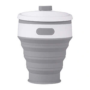 Custom brand Temperature Resistance Eco-friendly Foldable silicone Coffee Cups Reusable food grade Silicone tumbler with lid