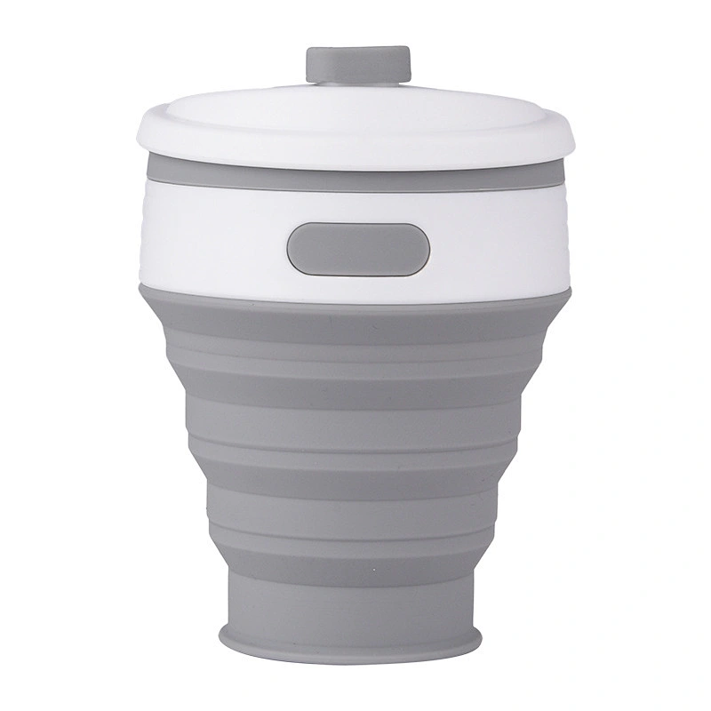 Custom brand Temperature Resistance Eco-friendly Foldable silicone Coffee Cups Reusable food grade Silicone tumbler with lid
