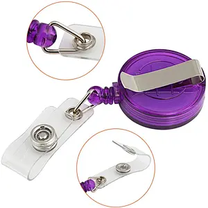 High quality Custom Packing ABS Plastic Casing Badge Reels Carabiner Reel Clip On ID holders Keychain