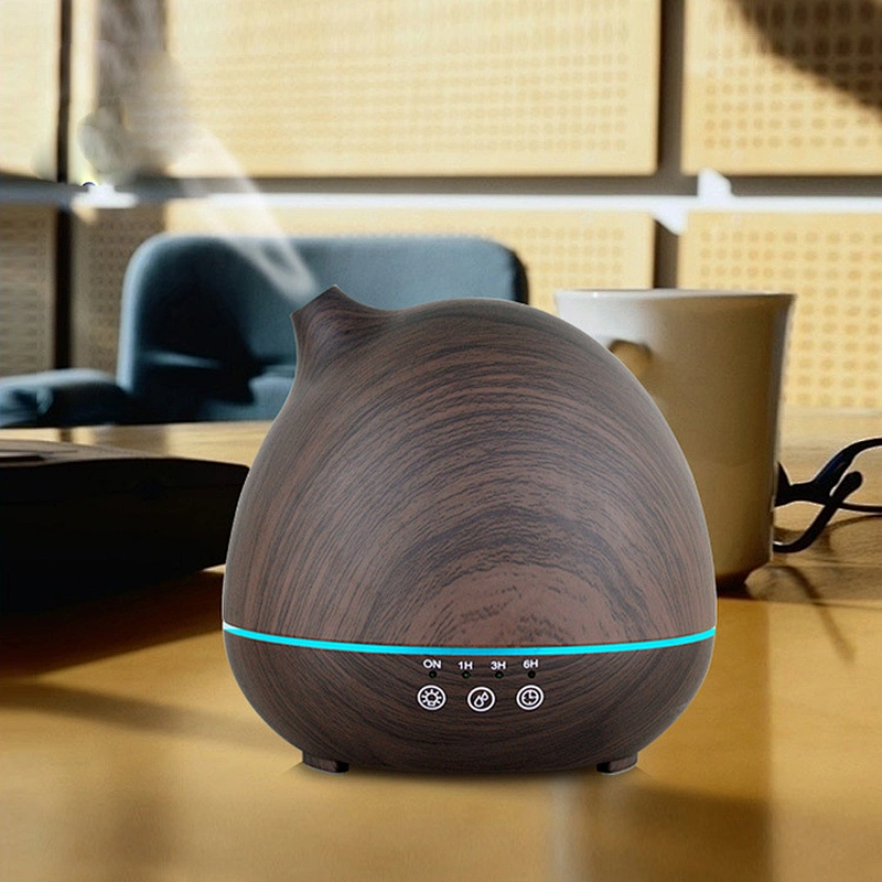 custom electronic ultrasonic aromatherapy with timer wood grain 7 colosr LED  aroma diffuser