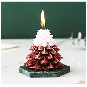 Wholesale fashionable custom luxury handmade aroma candles Christmas tree home decoration