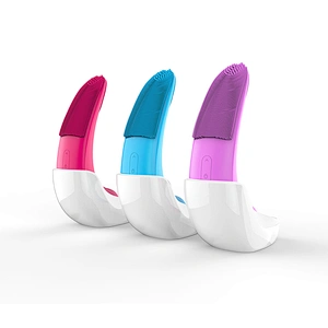 Wireless Multispectral wave Face exfoliating brush Silicone  rechargeable face cleaner machine