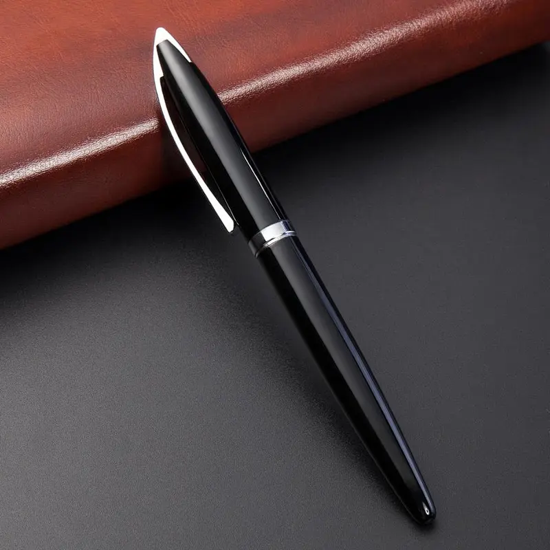 Luxury promotional custom logo ball pen with box metal gift black ball pen metal signature pen