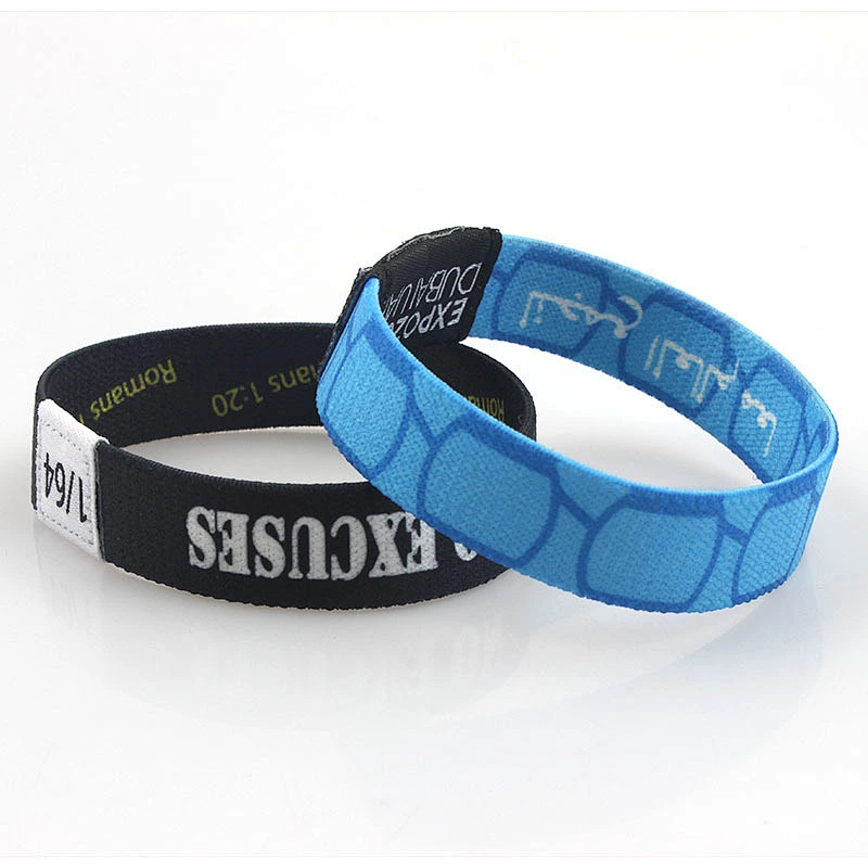 Wholesale custom sport sublimation 2020 Expo Dubai adjustable fabric  rfid wristband