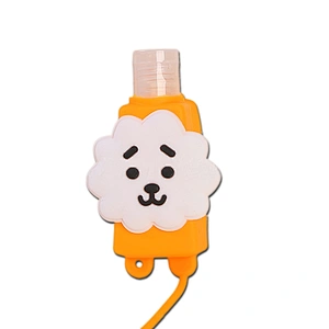 Best-selling hand sanitizer holder silicone case custom cartoon - shaped portable silicone keychain