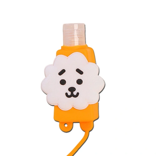 Best-selling hand sanitizer holder silicone case custom cartoon - shaped portable silicone keychain