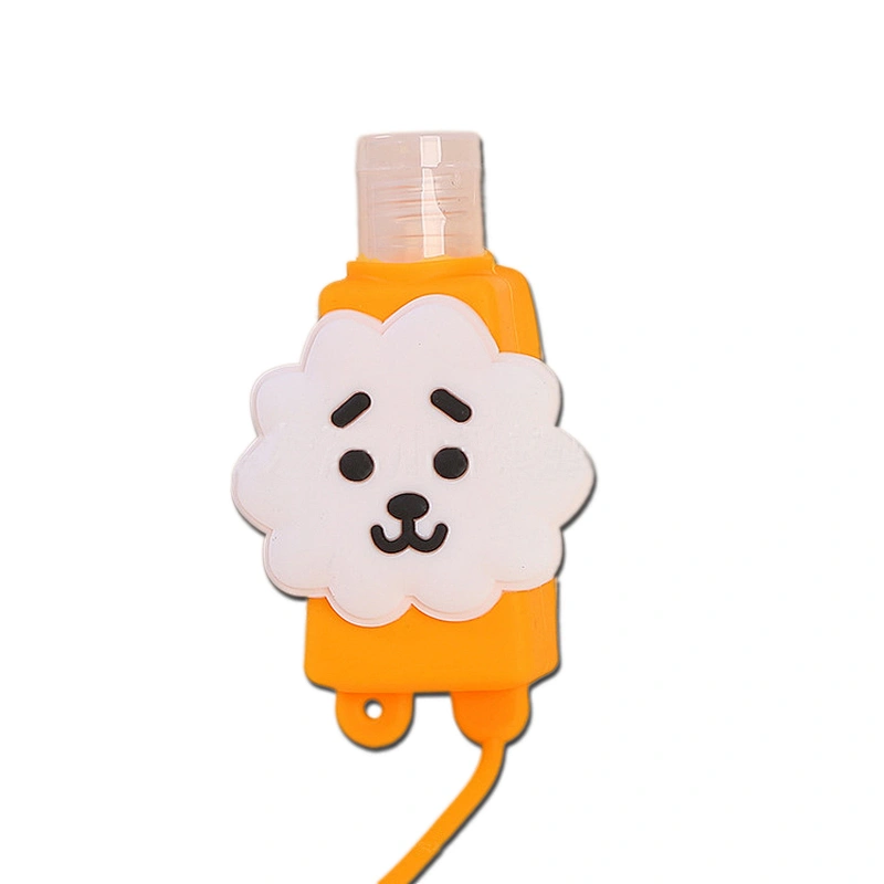 Best-selling hand sanitizer holder silicone case custom cartoon - shaped portable silicone keychain