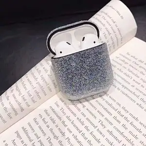 Luxury shinny bling bling resin airpods protective case airpod protector women  crystal anti-lost cover airpods charger