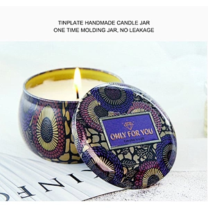 New Design Luxury Tinplate Candle Jar with Lid for Scented Candle Metal Jar Empty Candle Container Holder