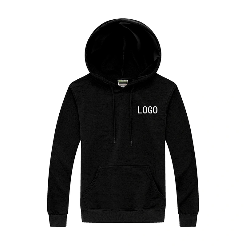 Promotional cheap high quality pullover oversize black white plain blank cotton polyester unisex men women hoodie