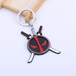 Wholesale popular Custom Logo gift Marvel Comics Zinc Alloy Metal Deadpool Keychains