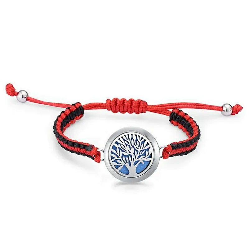 Tree Of Life pattern leather aromatherapy diffuser essential oil diffuser bracelet  stainless steel bracelet
