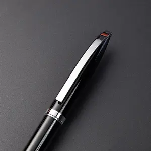 Luxury promotional custom logo ball pen with box metal gift black ball pen metal signature pen