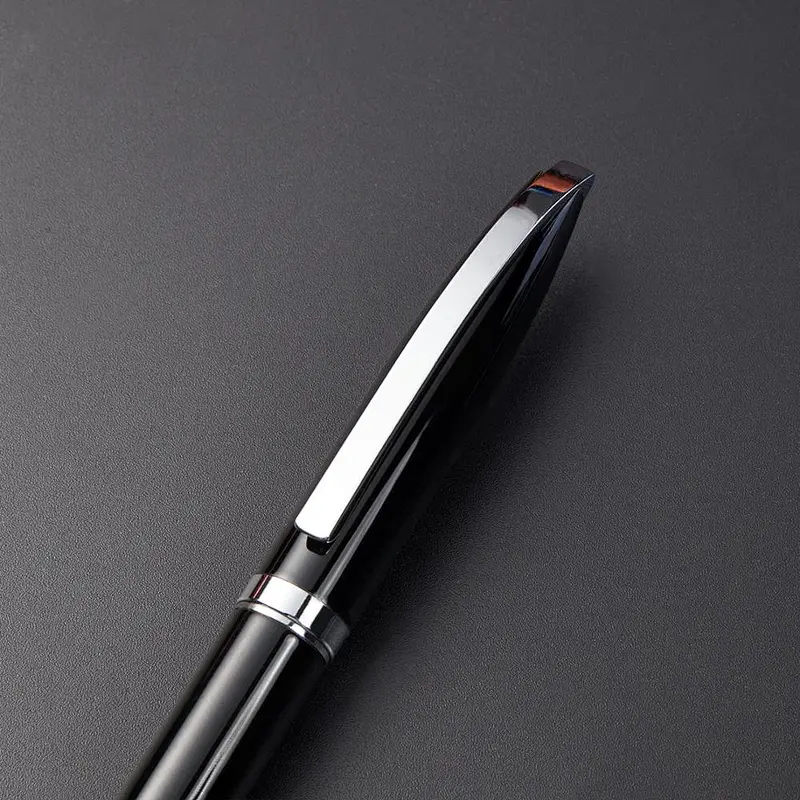 Luxury promotional custom logo ball pen with box metal gift black ball pen metal signature pen