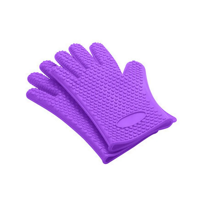 100% Food Grade Heat Resistant BBQ Grill Cooking microwave kitchen Silicone oven Glove