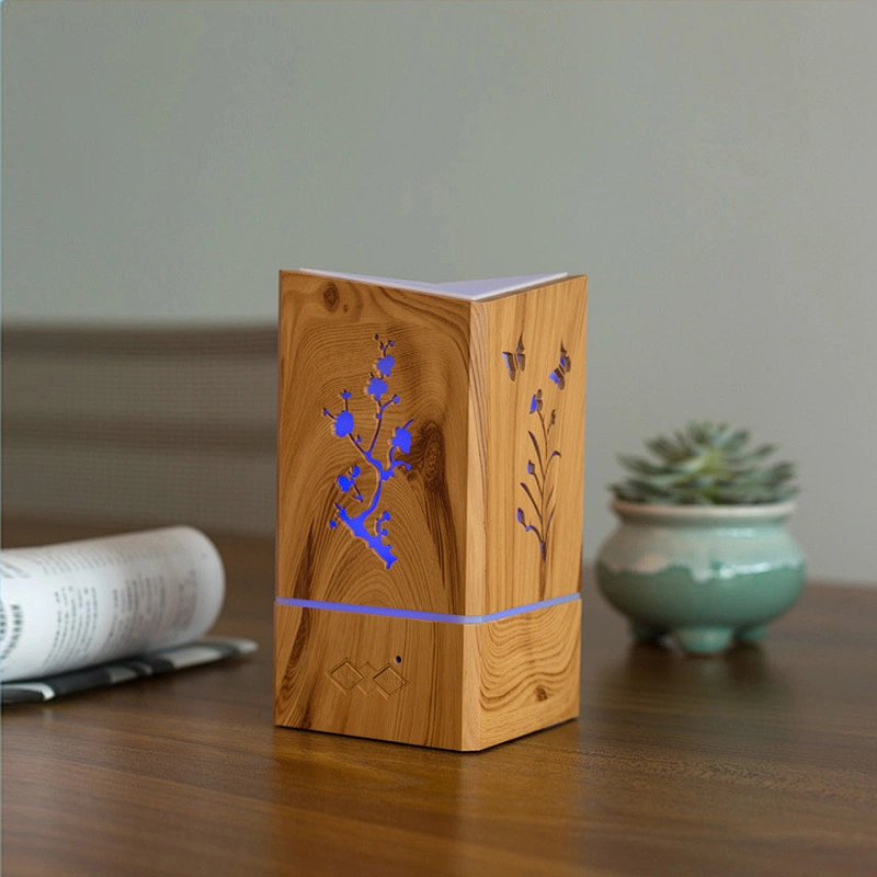 Romantic Night Lamp 200ml wood grain aromatherapy ultrasonic essential oil air humidifier aroma diffuser