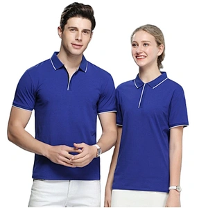 wholesale high quality Custom promotional  Zipper Polo Shirts office outdoor  men polo shirt